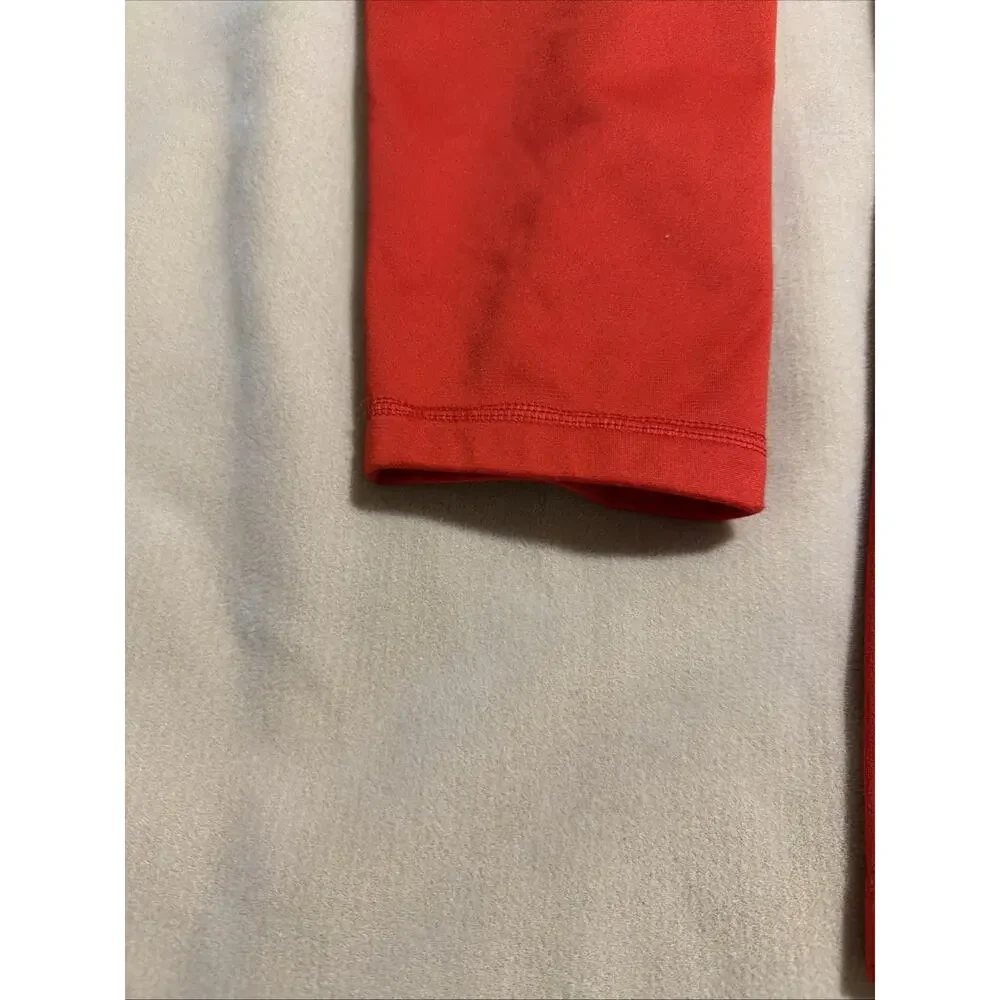 MENS THE NORTH FACE LONG SLEEVE RED FLEECE LINED 1/4 ZIP PULLOVER SIZE XL